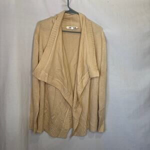 Annabella Cream Draped Open Cardigan Sweater Women's L